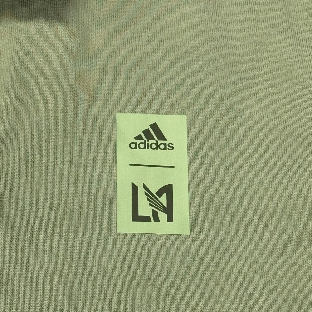 Adidas LAFC Mens Long Sleeve Polo Shirt Olive Green MLS Soccer Large DA22477